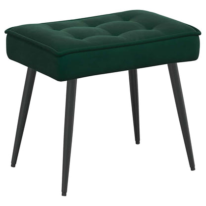 Relaxsessel mit Hocker Dunkelgrün Samt