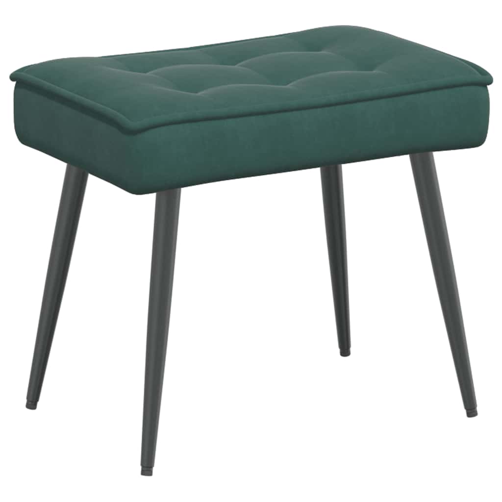 Fauteuil relax avec tabouret en velours vert foncé