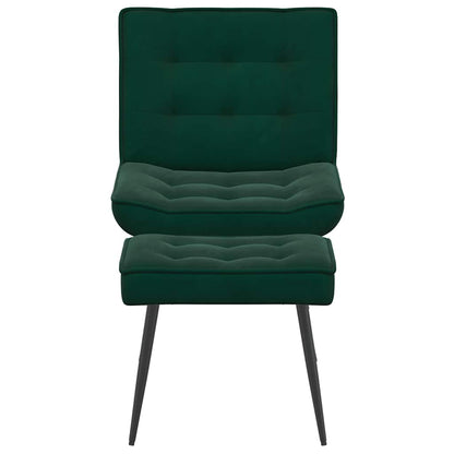 Relaxsessel mit Hocker Dunkelgrün Samt