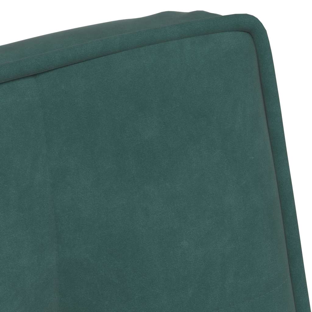 Fauteuil relax avec tabouret en velours vert foncé
