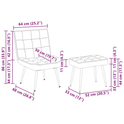 Relaxsessel mit Hocker Rosa Samt