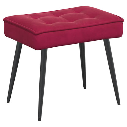 Relaxsessel mit Hocker Weinrot Samt