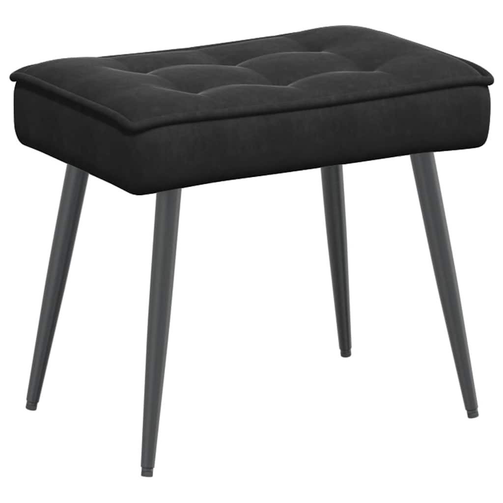 Relaxing chair with stool black velvet