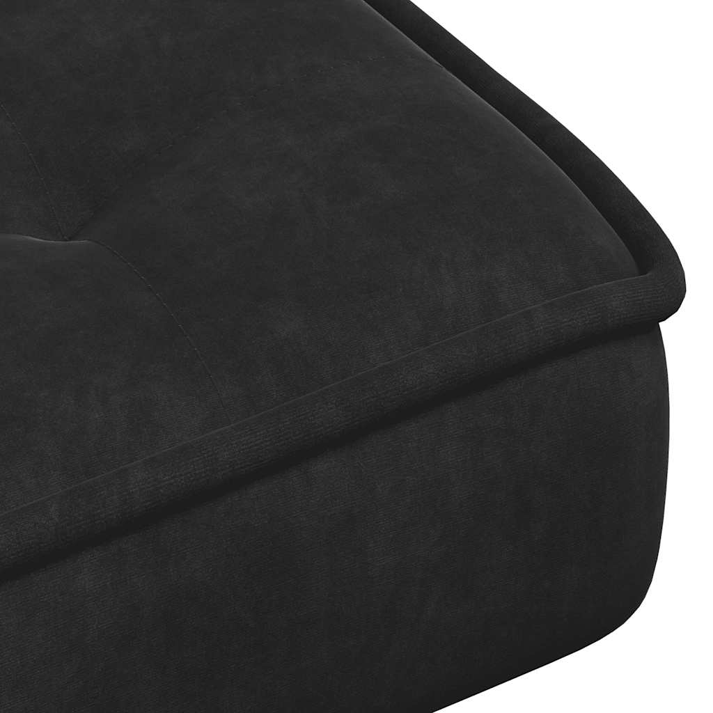 Relaxing chair with stool black velvet