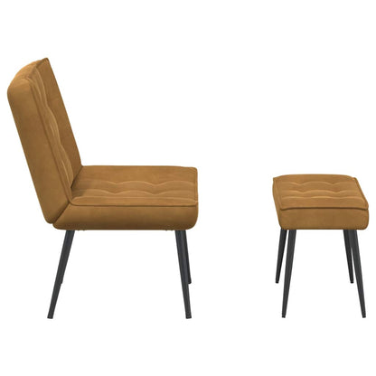 Relaxsessel mit Hocker Braun Samt