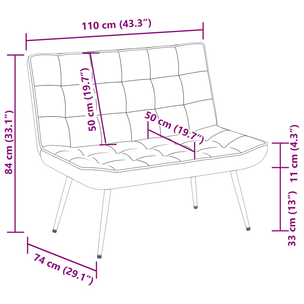 Sitzbank Dunkelgrau 110x74x84 cm Samt