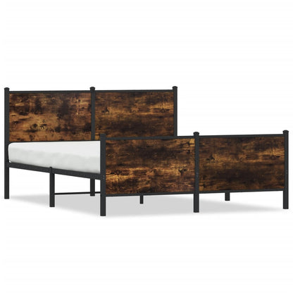Metallbett ohne Matratze Räuchereiche 140x190 cm