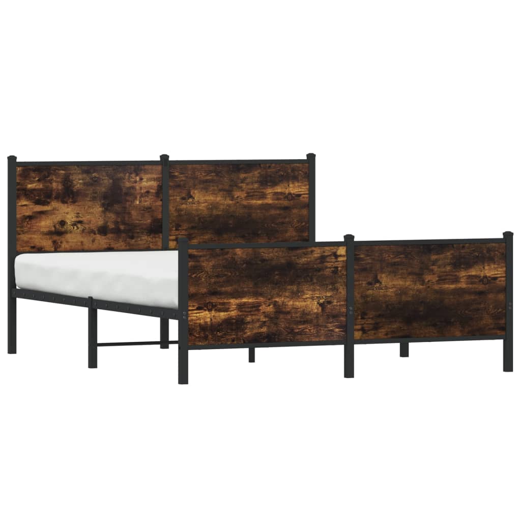 Metallbett ohne Matratze Räuchereiche 140x190 cm