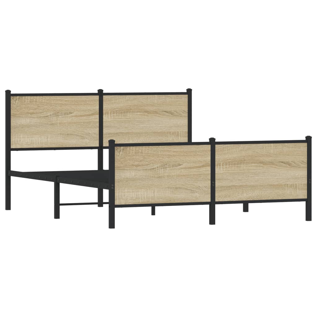 Metallbett ohne Matratze Sonoma-Eiche 140x190 cm
