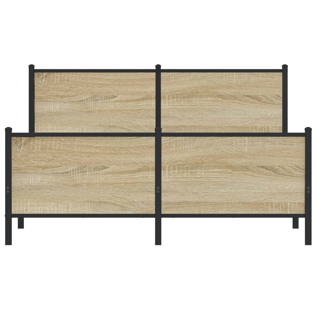 Metallbett ohne Matratze Sonoma-Eiche 140x190 cm