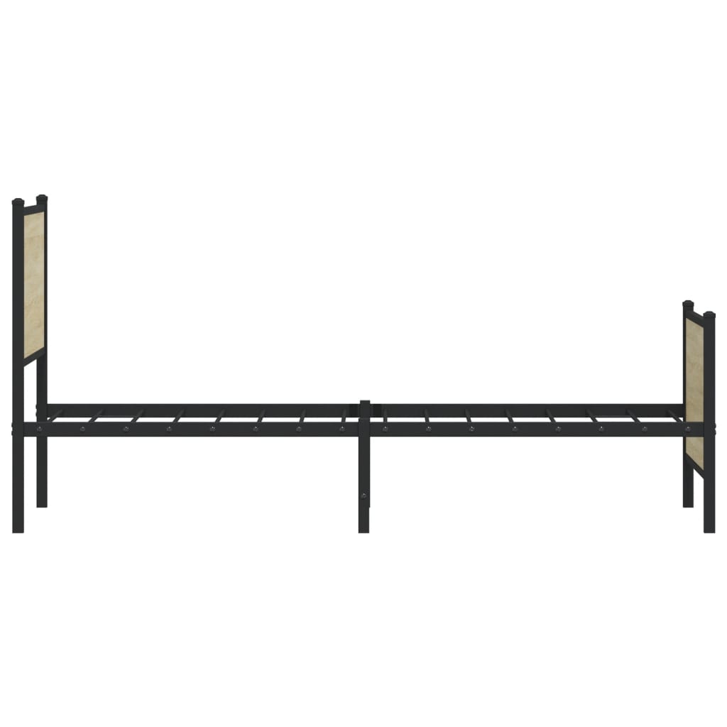Metallbett ohne Matratze Sonoma-Eiche 140x190 cm