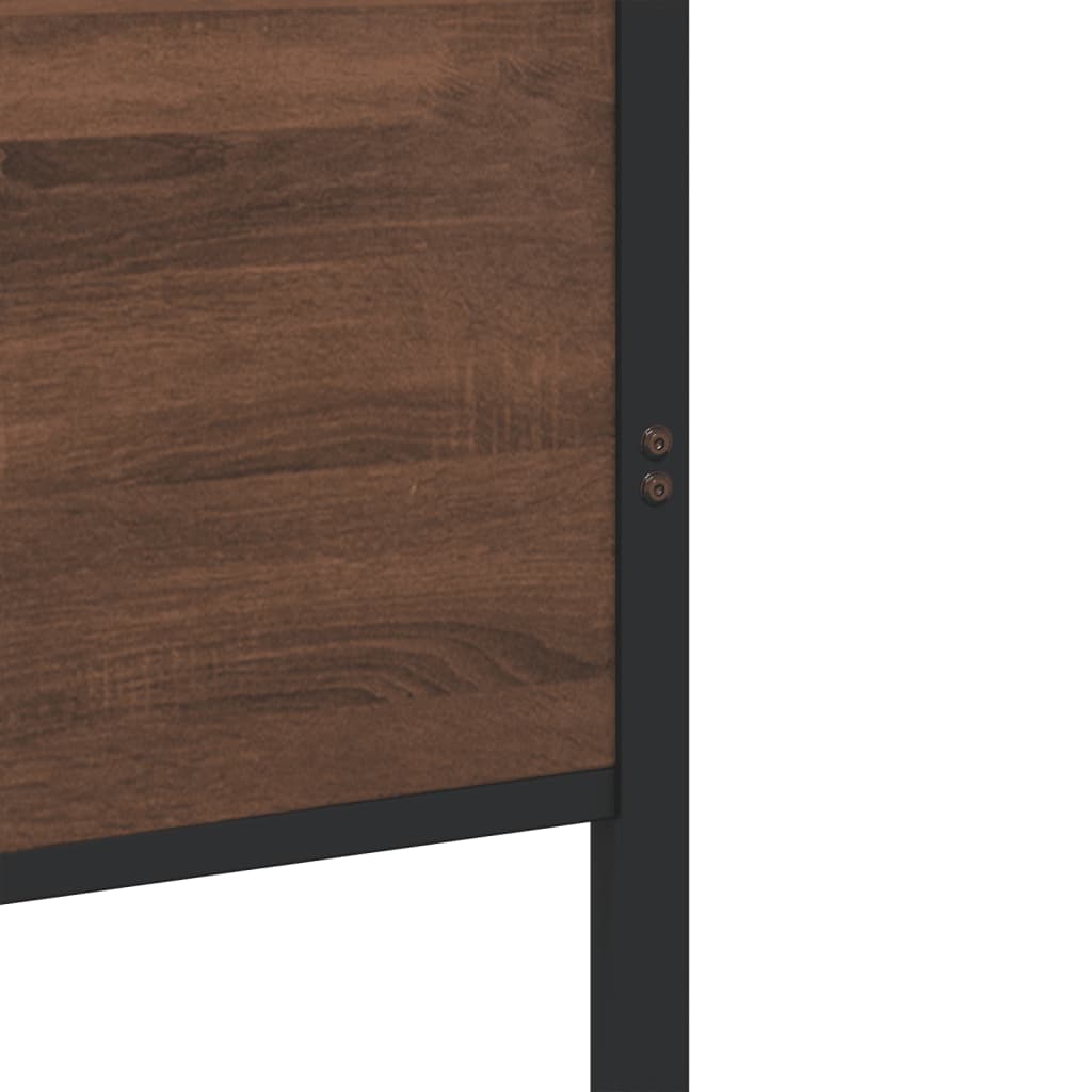 Metallbett ohne Matratze Braun Eichen-Optik 140x190 cm