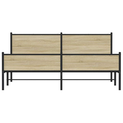 Metallbett ohne Matratze Sonoma-Eiche 160x200 cm