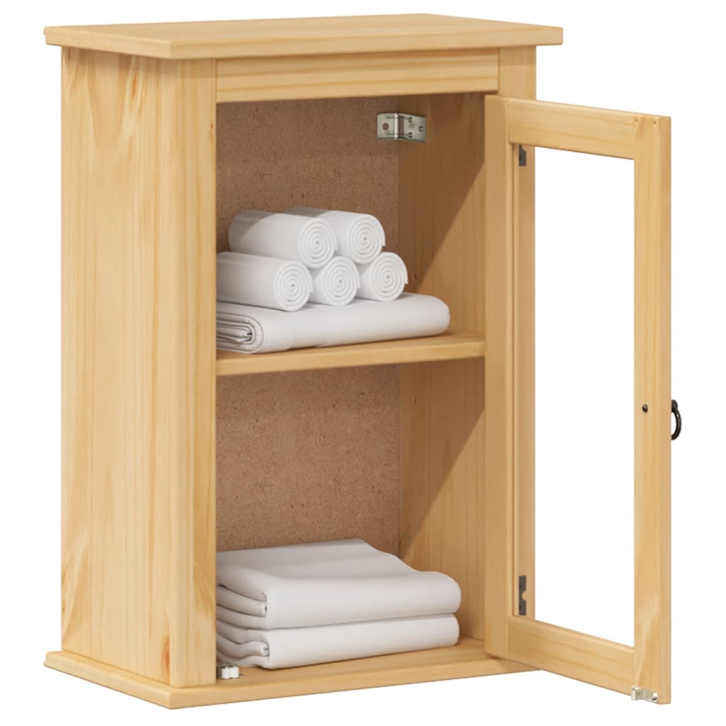 Meuble mural de salle de bain Corona 45x27x64,5 cm en bois de pin massif