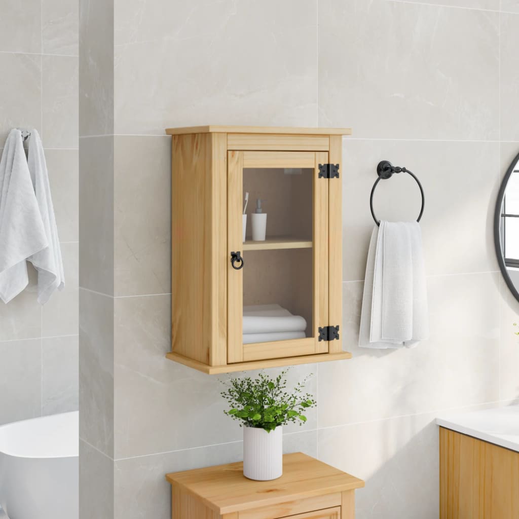 Meuble mural de salle de bain Corona 45x27x64,5 cm en bois de pin massif