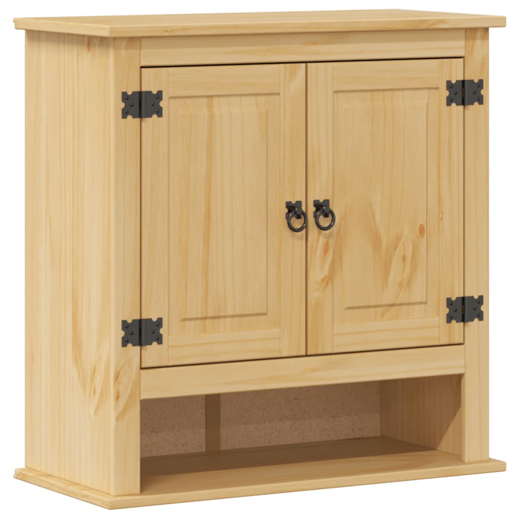 Meuble mural de salle de bain Corona 70x33x71,5 cm en bois de pin massif