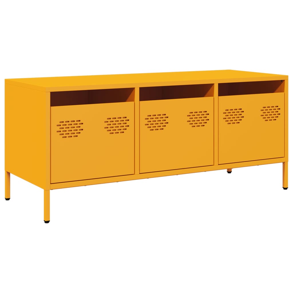 Meuble TV jaune moutarde 101,5x39x43,5 cm Acier laminé à froid