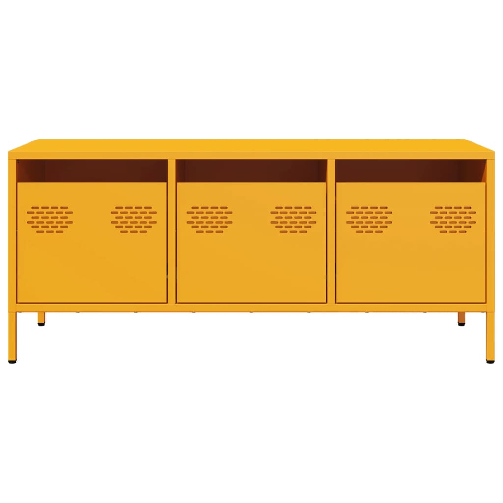 Meuble TV jaune moutarde 101,5x39x43,5 cm Acier laminé à froid