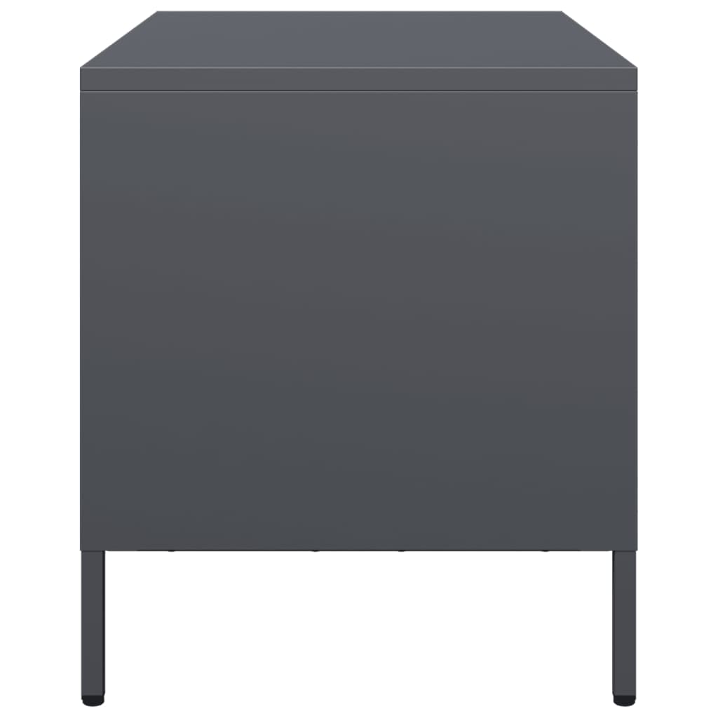 Meuble TV anthracite 68x39x43,5 cm acier laminé à froid