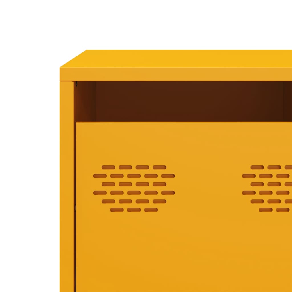 Meuble TV jaune moutarde 68x39x43,5 cm Acier laminé à froid
