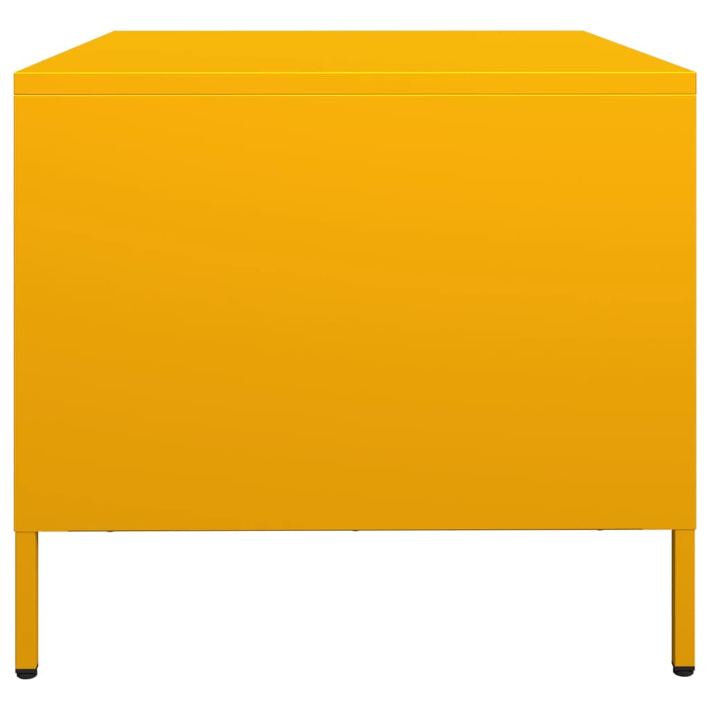 Meuble TV jaune moutarde 68x50x43,5 cm en acier laminé à froid