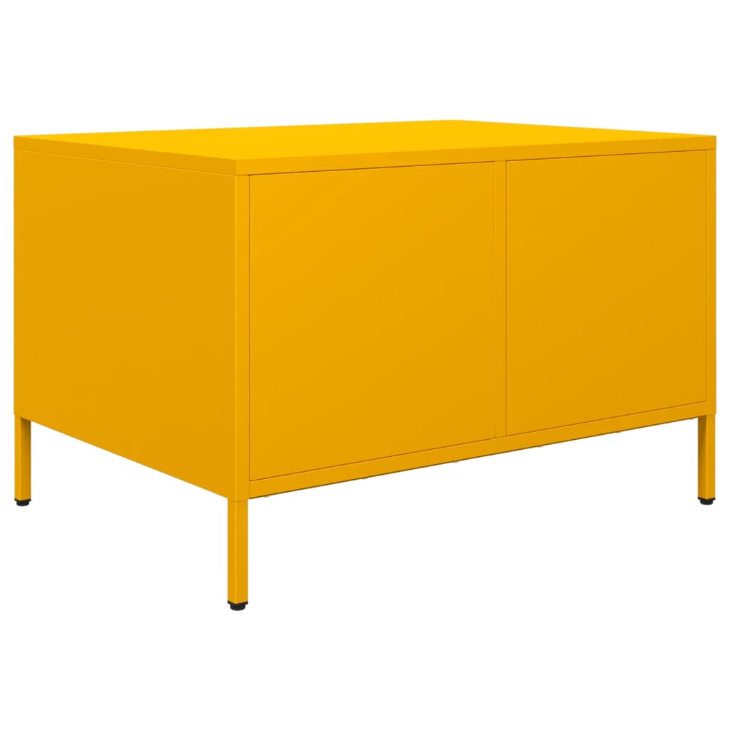 Meuble TV jaune moutarde 68x50x43,5 cm en acier laminé à froid