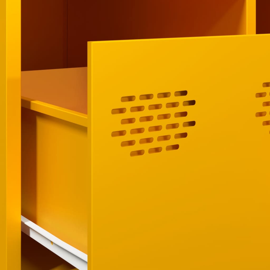 Meuble TV jaune moutarde 68x50x43,5 cm en acier laminé à froid