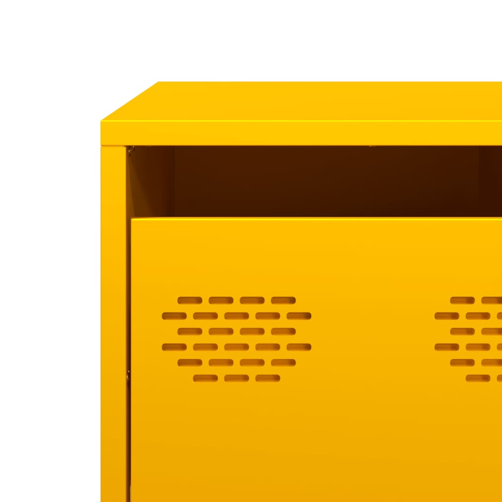 Meuble TV jaune moutarde 68x50x43,5 cm en acier laminé à froid