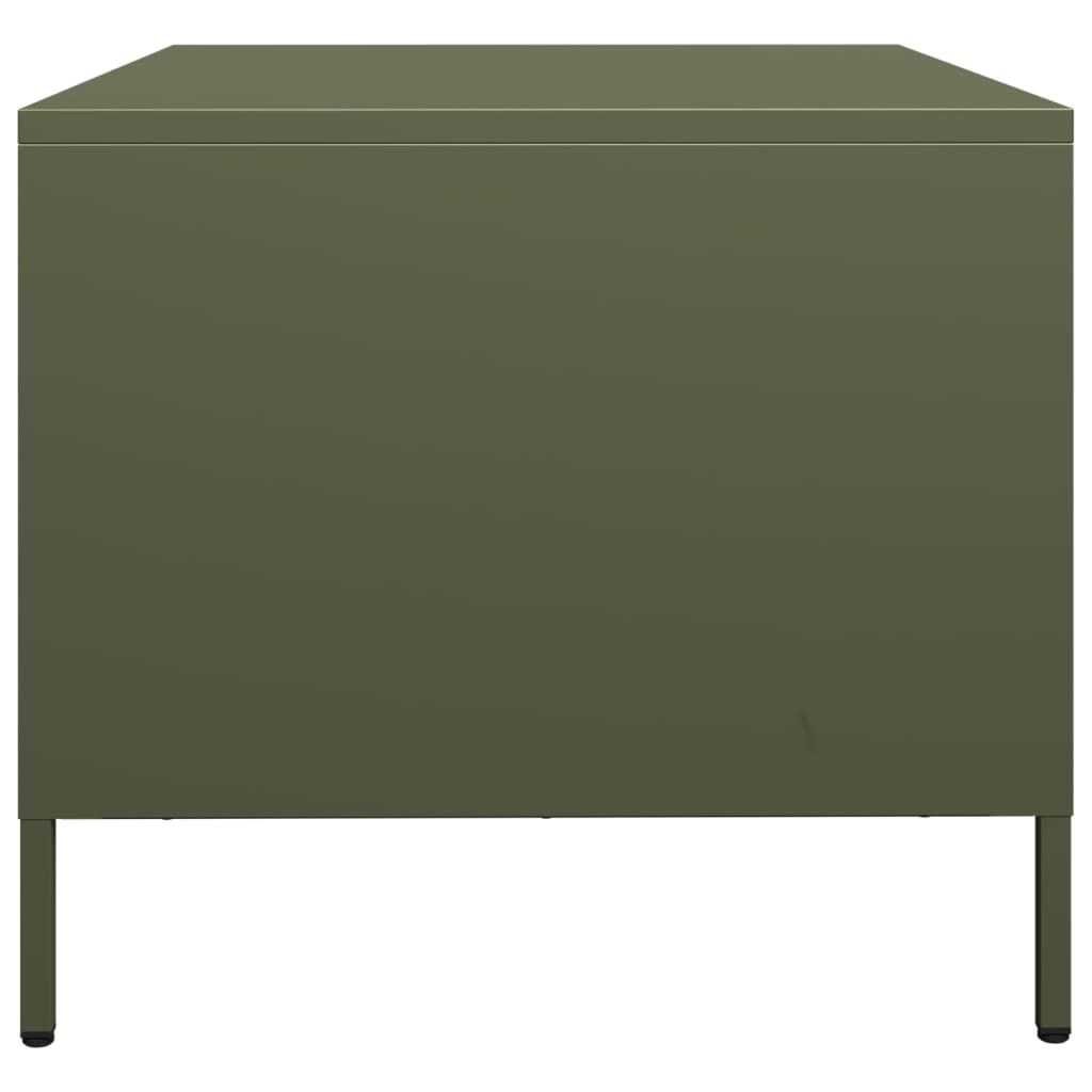 Meuble TV vert olive 68x50x43,5 cm Acier laminé à froid