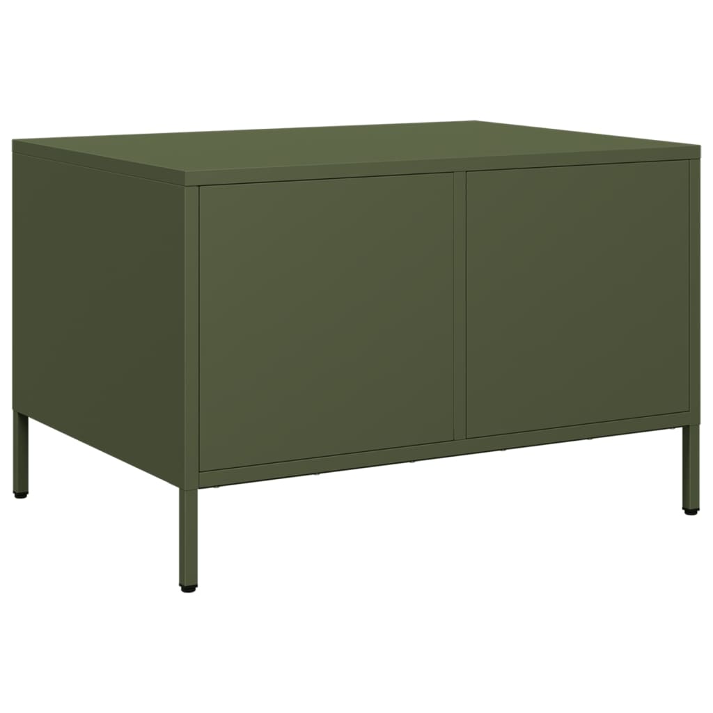 Meuble TV vert olive 68x50x43,5 cm Acier laminé à froid
