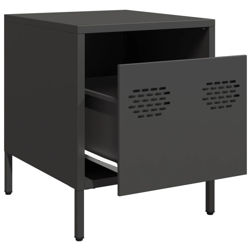 Tables de chevet 2 pcs. Noir 35x39x43,5 cm en acier