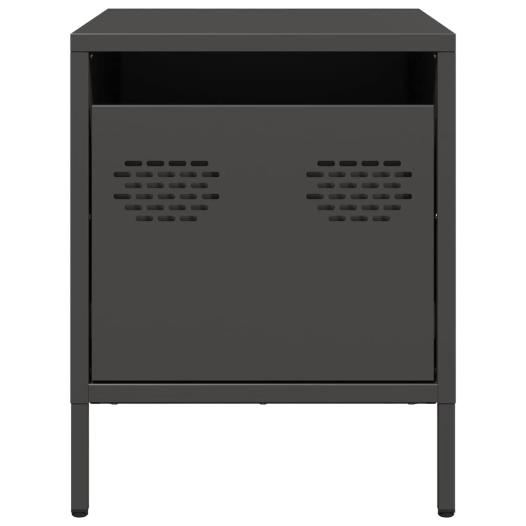 Tables de chevet 2 pcs. Noir 35x39x43,5 cm en acier