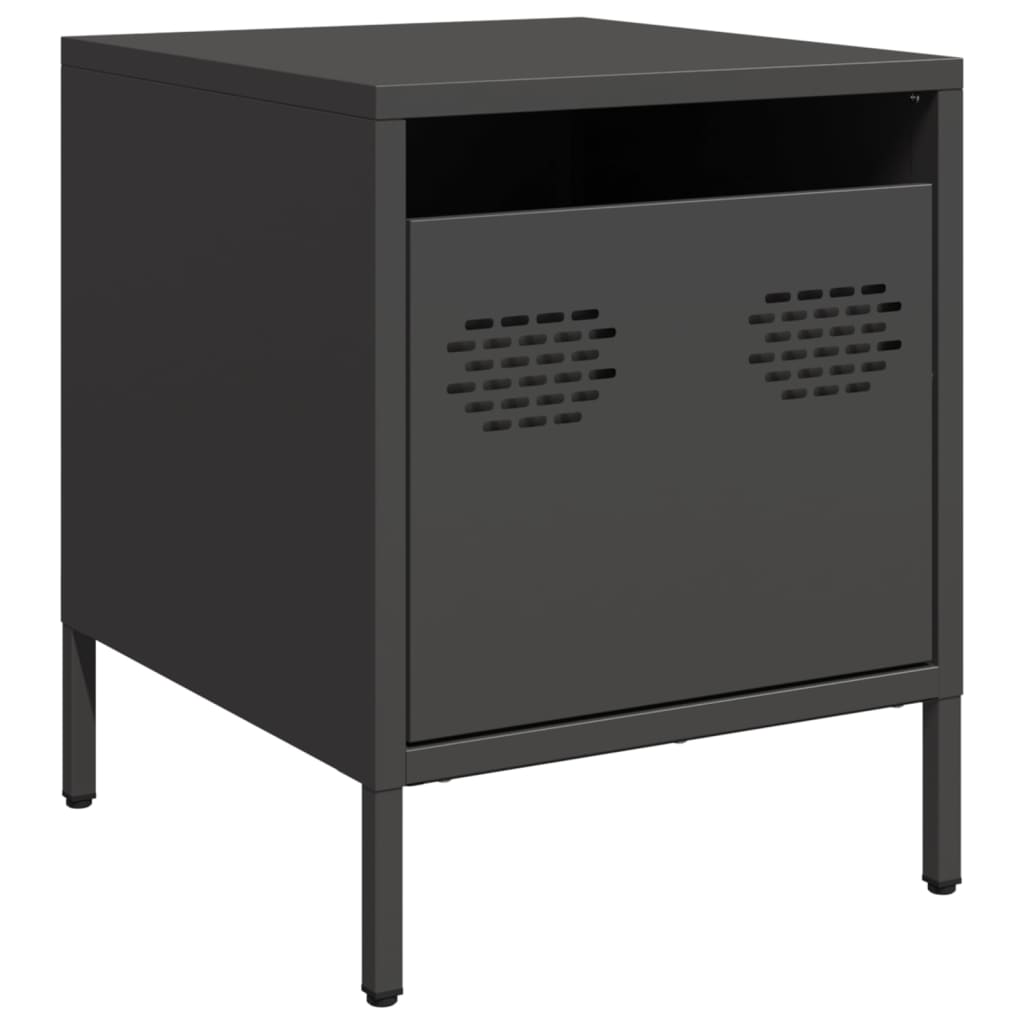 Tables de chevet 2 pcs. Noir 35x39x43,5 cm en acier