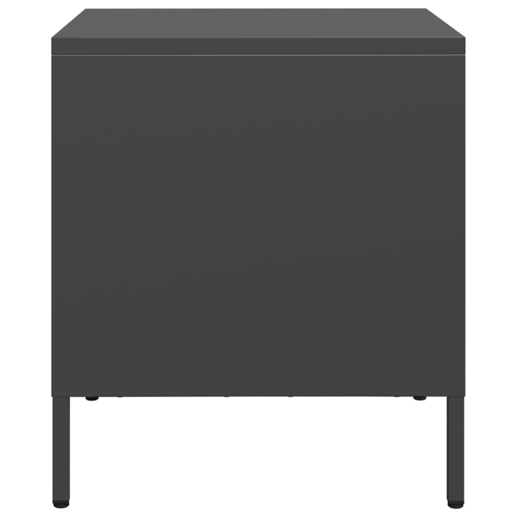 Tables de chevet 2 pcs. Noir 35x39x43,5 cm en acier