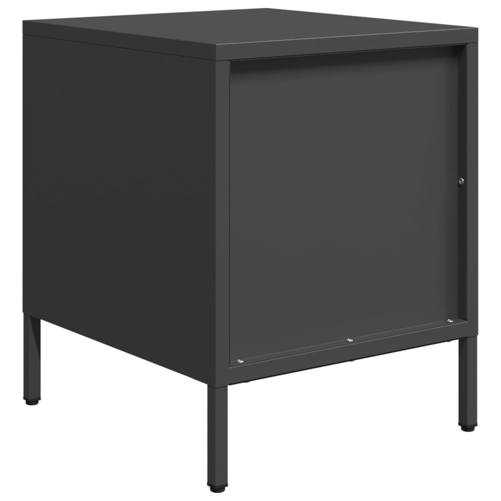 Tables de chevet 2 pcs. Noir 35x39x43,5 cm en acier