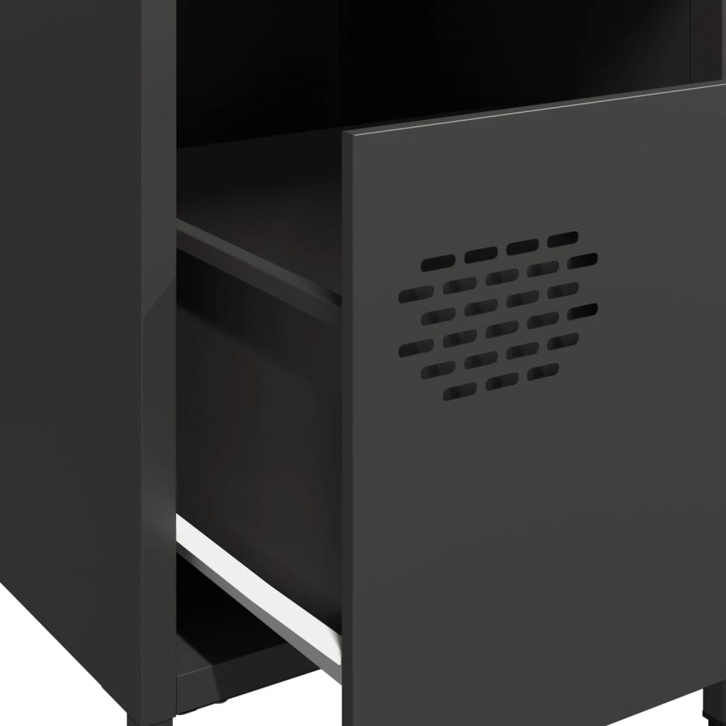 Tables de chevet 2 pcs. Noir 35x39x43,5 cm en acier