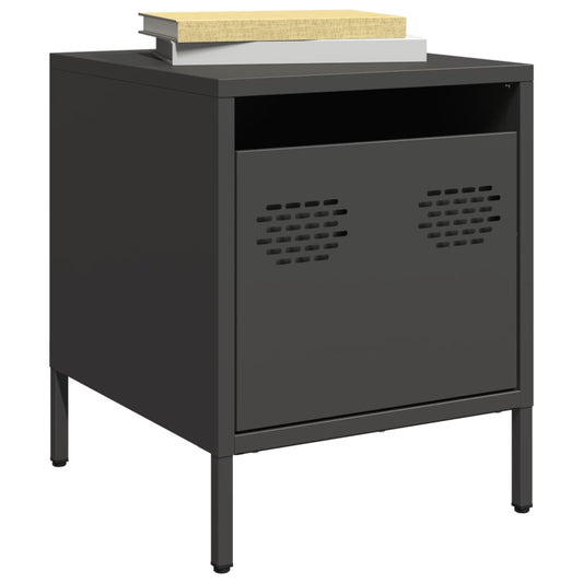 Tables de chevet 2 pcs. Noir 35x39x43,5 cm en acier