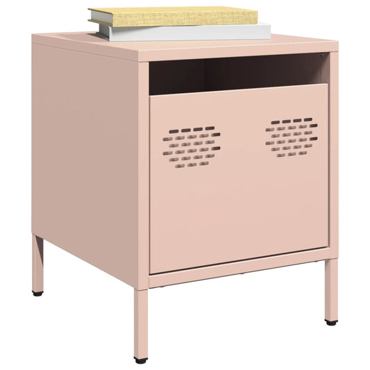 Tables de chevet 2 pcs. Rose 35x39x43,5 cm en acier