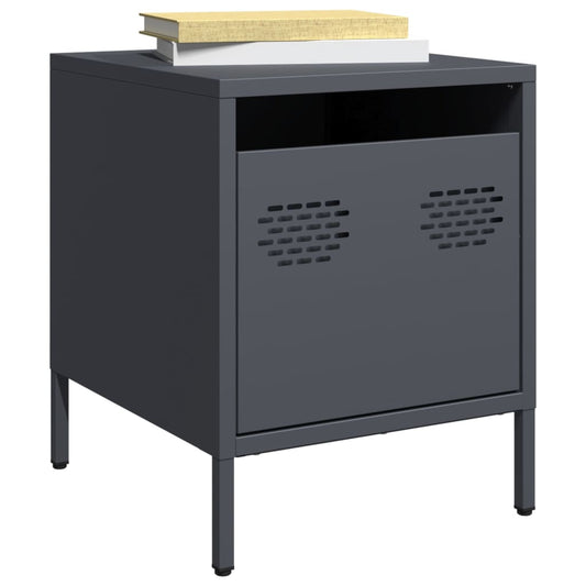 Bedside tables 2 pcs. Anthracite 35x39x43.5 cm steel