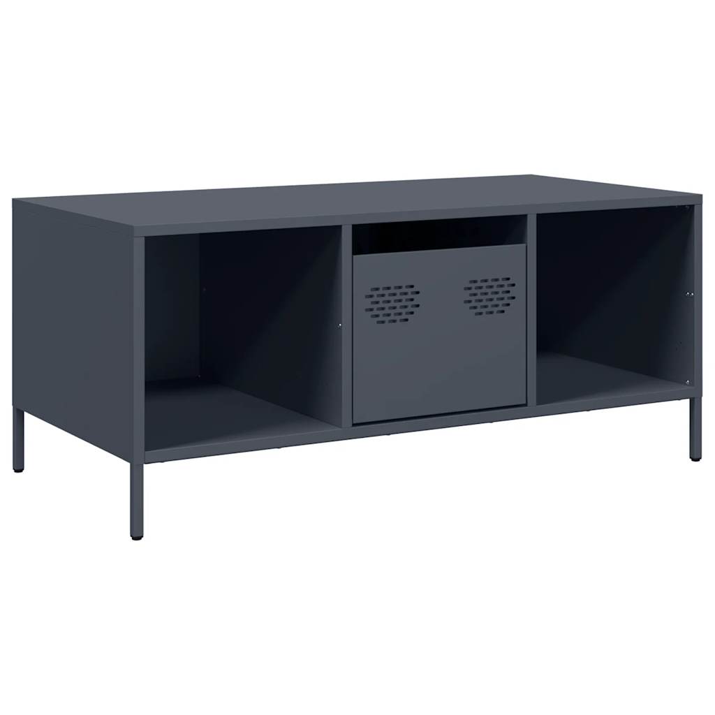 Table basse anthracite 101,5x50x43,5 cm acier laminé à froid