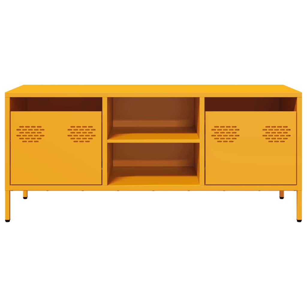 Meuble TV jaune moutarde 101,5x39x43,5 cm Acier laminé à froid