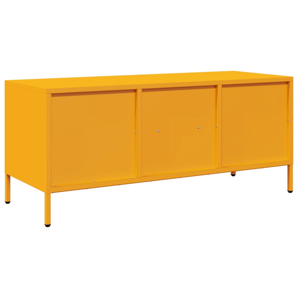 Meuble TV jaune moutarde 101,5x39x43,5 cm Acier laminé à froid