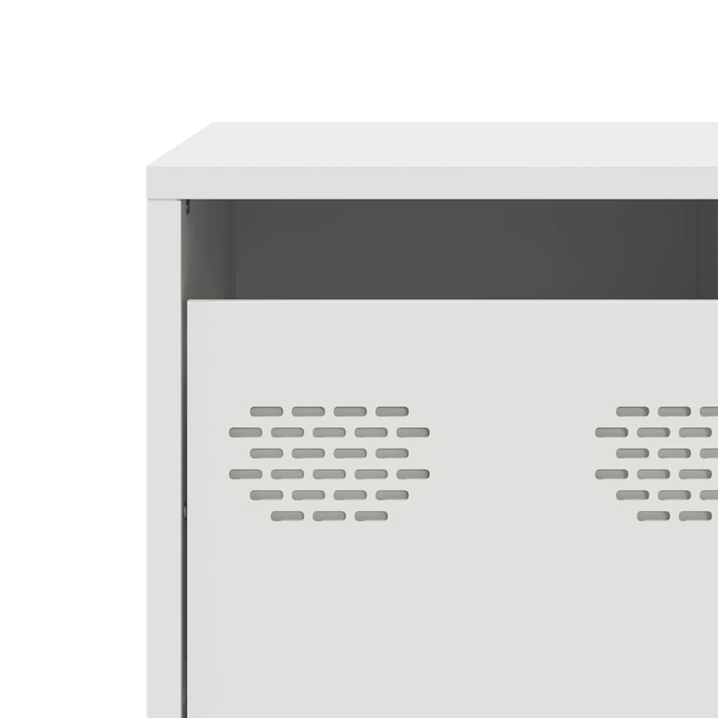 Meuble TV blanc 135x39x43,5 cm en acier laminé à froid