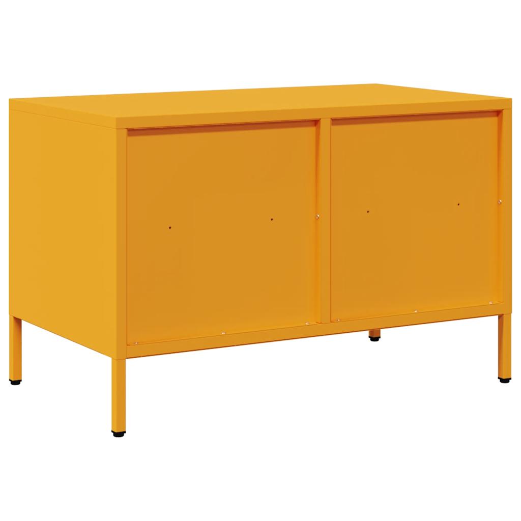 Meuble TV jaune moutarde 68x39x43,5 cm Acier laminé à froid