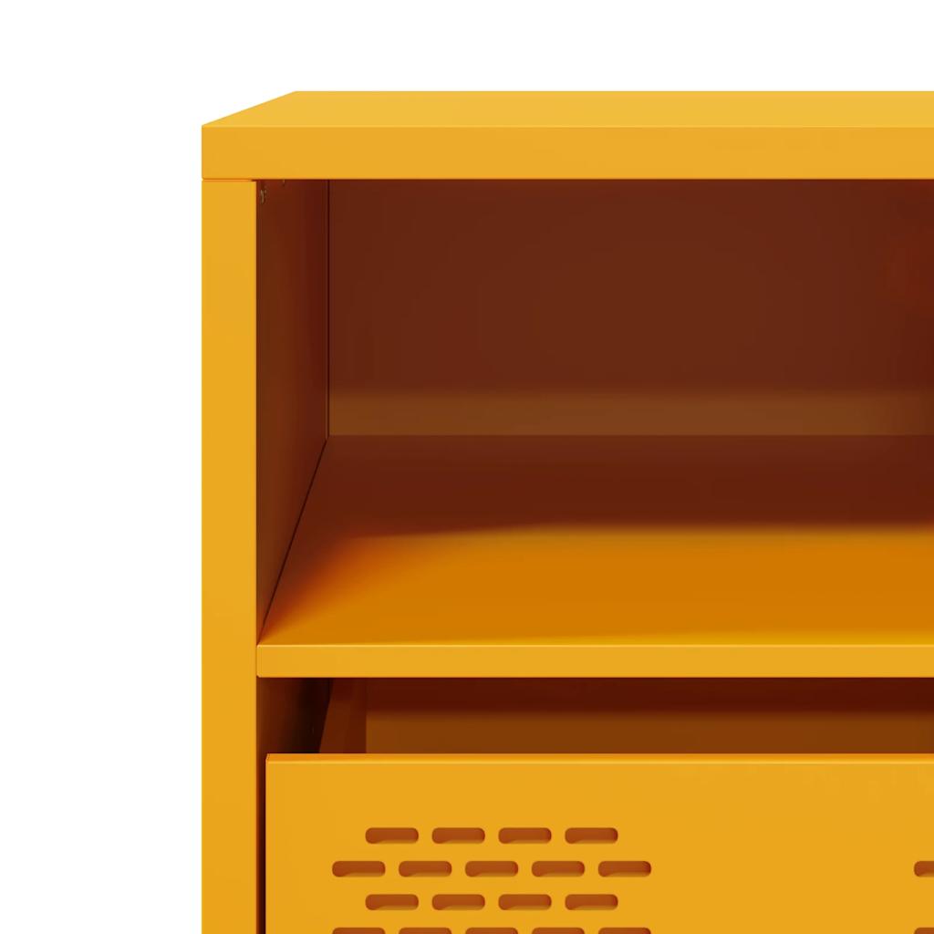 Meuble TV jaune moutarde 68x39x43,5 cm Acier laminé à froid