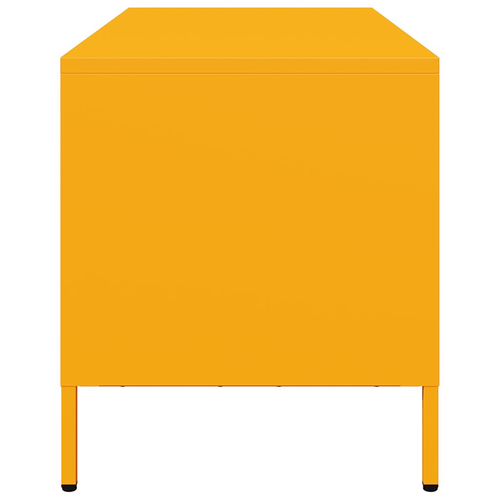 Meuble TV jaune moutarde 101,5x39x43,5 cm Acier laminé à froid
