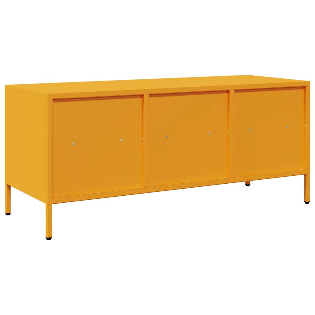 Meuble TV jaune moutarde 101,5x39x43,5 cm Acier laminé à froid