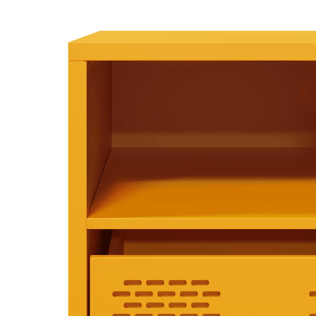 Meuble TV jaune moutarde 101,5x39x43,5 cm Acier laminé à froid