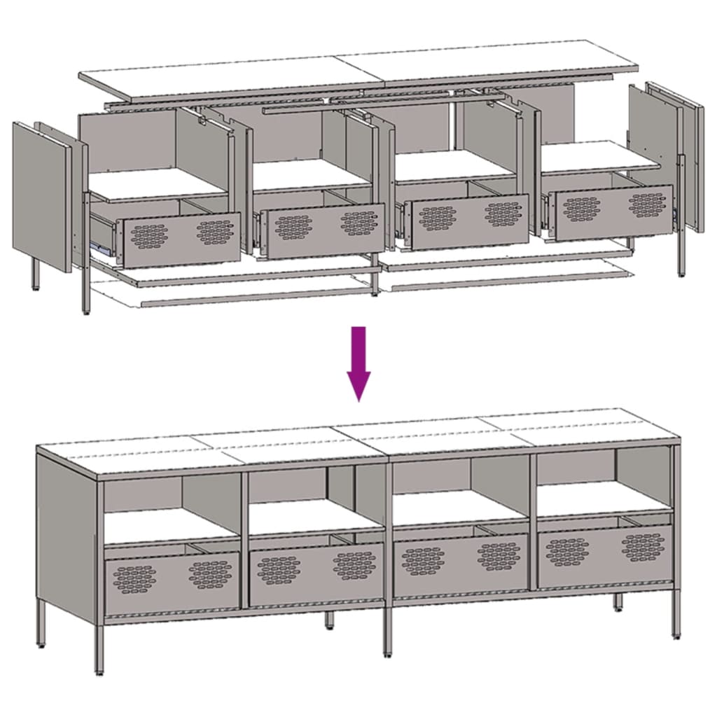 TV-Schrank Anthrazit 135x39x43,5 cm Kaltgewalzter Stahl