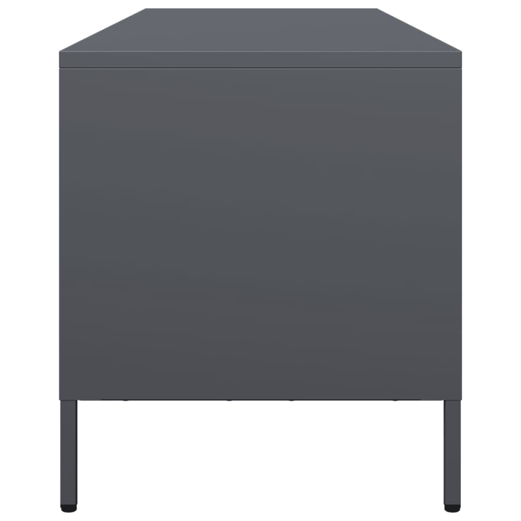 Meuble TV anthracite 135x39x43,5 cm acier laminé à froid